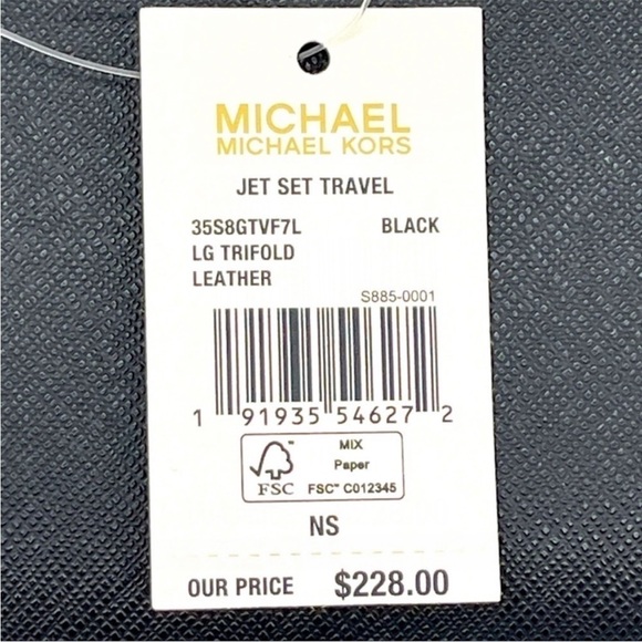 Michael Kors Trifold Wallet Black Leather - Picture 8 of 8